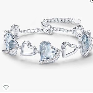 CDE Love Heart Birthstone Bracelets for Women Girls Rose Gold, October